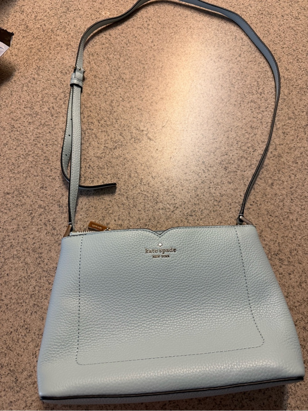 kate spade Light Blue Pebbled Leather Crossbody Bag